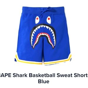 BAPE A Bathing Ape L SHARK BASKETBALL SWEATSHORTS